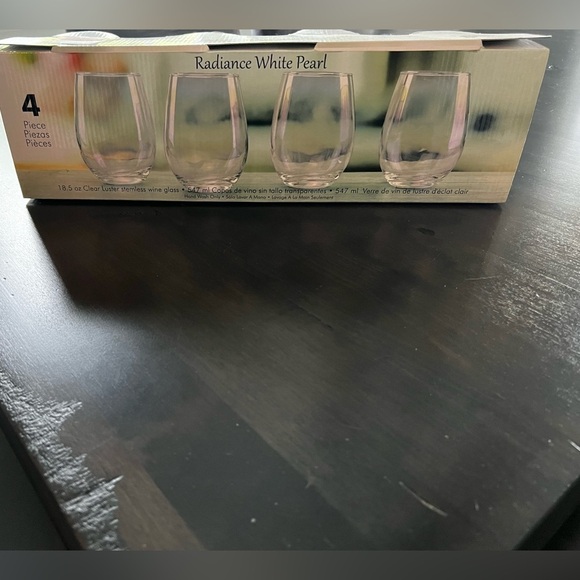 New in Box Circleware Radiance White Pearl Stemless Wine Glasses - Picture 6 of 8